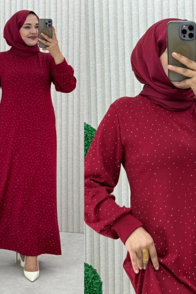 Pırıltı Elbise Bordo