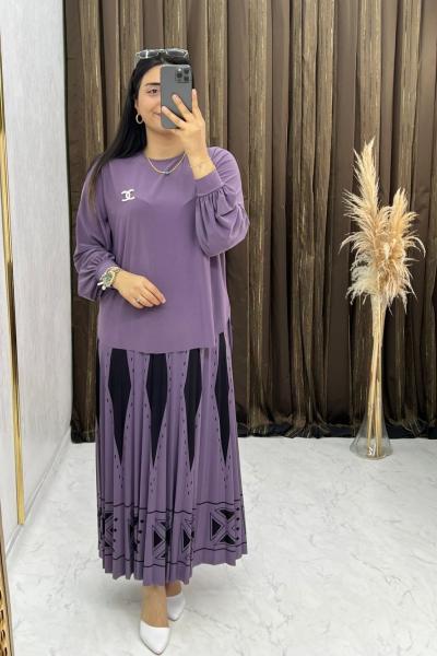 Prizma Eteklı Takım Lila
