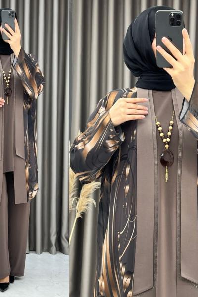 Rengin 3 lü Takım Koyu Vizon