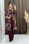 Rosalinda 3 lü Takım Bordo Bordo
