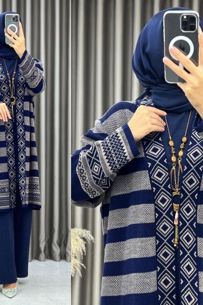 Sabahat 3 Lü Triko Takım Lacivert