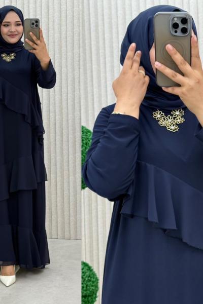 Salkım Elbise Lacivert