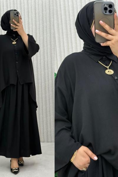 Şehbal Etekli Takım Siyah