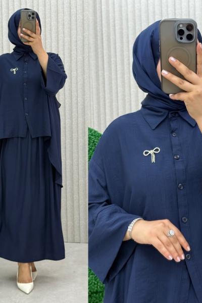 Şehbal Etekli Takım Lacivert