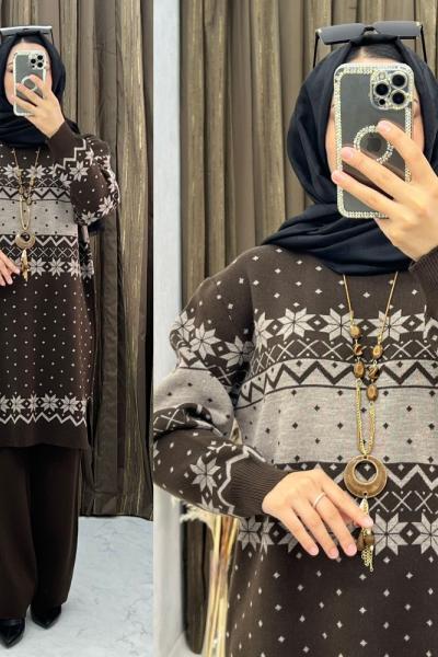 Şehriban Triko Takım Kahverengi