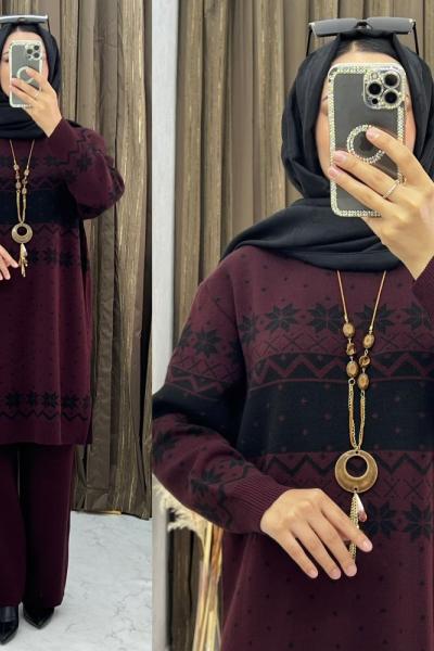 Şehriban Triko Takım Bordo