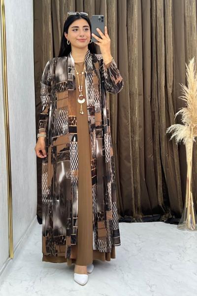 Selin Elbise Takım  Taba