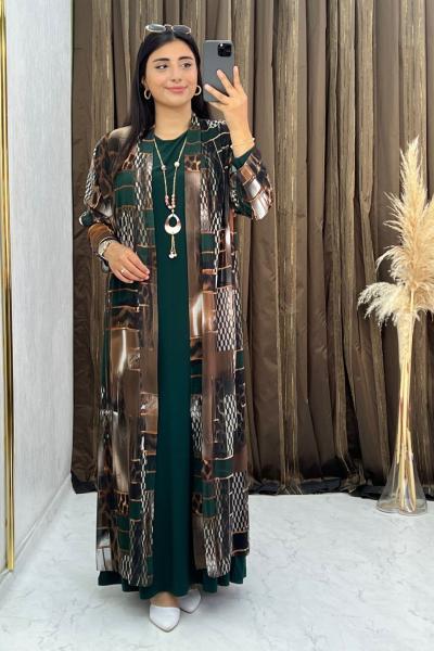 Selin Elbise Takım Zümrüt