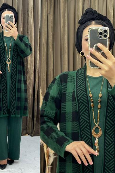 Semra 3 Lü Takım Zümrüt