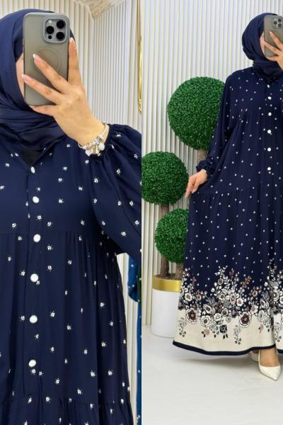 Şerbet Elbise Lacivert