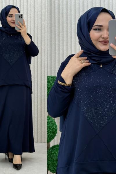 Şermin Etekli Takım Lacivert