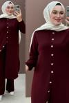 Sezay pantolonlu takım Bordo