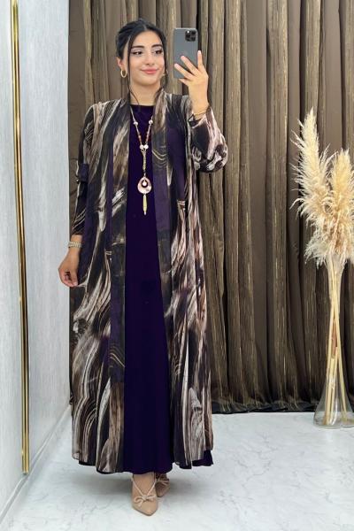 Sude Elbise Takım Mor