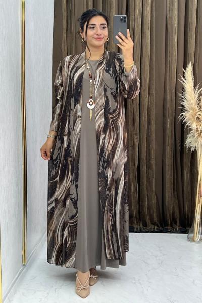 Sude Elbise Takım Vizon