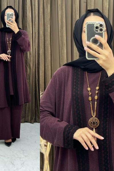 Sudel 3 Lü Takım Mürdüm