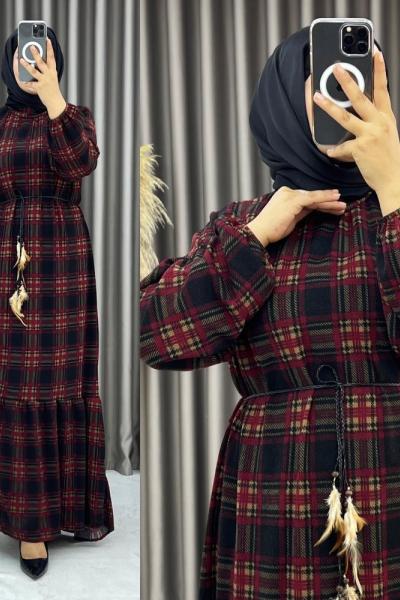 Sümbül Elbise Bordo Bordo