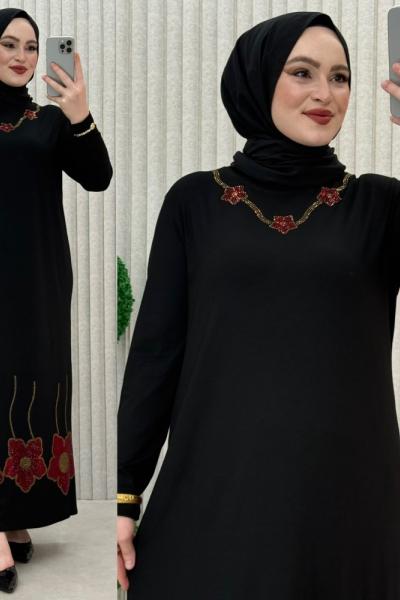 Suna Elbise siyah-gül