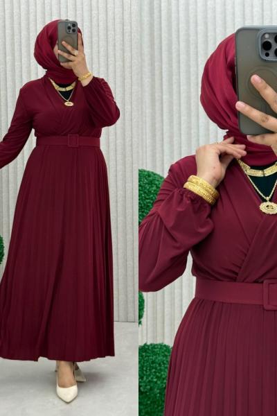 Taile Elbise Bordo