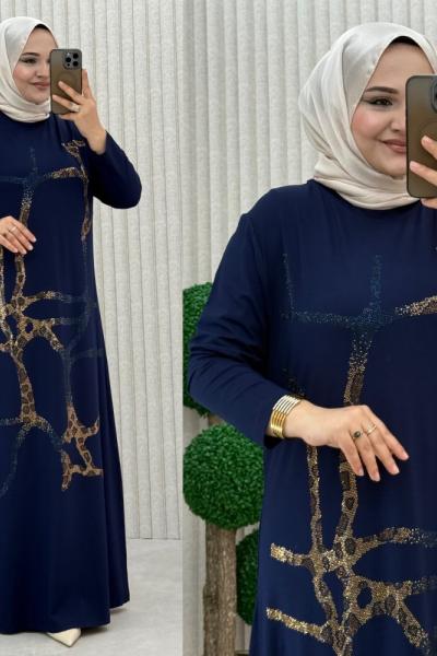 Vildan elbise Lacivert