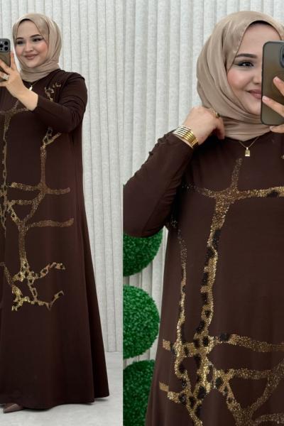 Vildan elbise Kahverengi