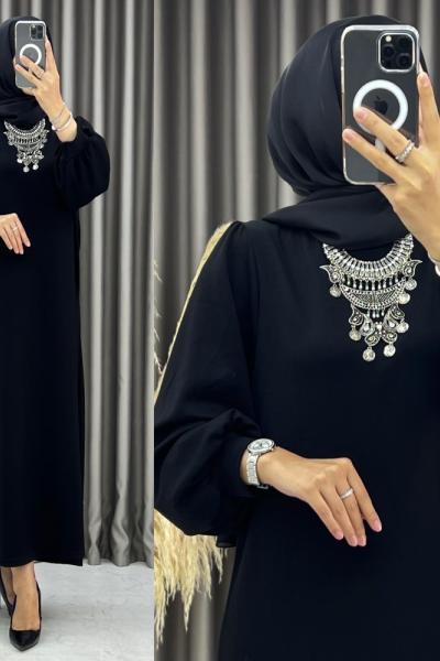 Vinil Elbise Siyah Siyah