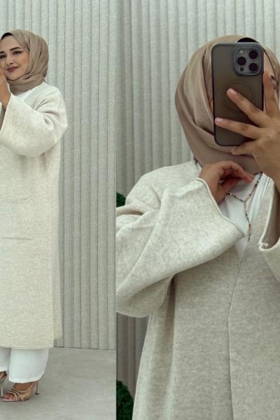 Yaren Triko Hırka Vizon