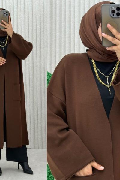 Yaren Triko Hırka Kahverengi