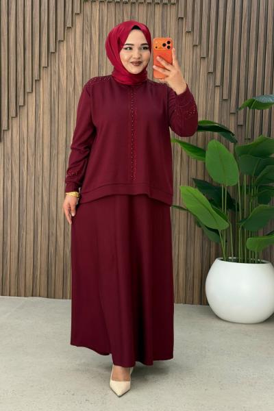 Yener etekli takım Bordo