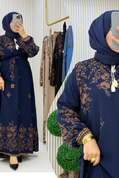 Yeni Safiye Elbise  Lacivert