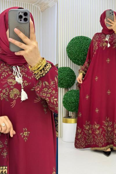 Yeni Safiye Elbise  Bordo