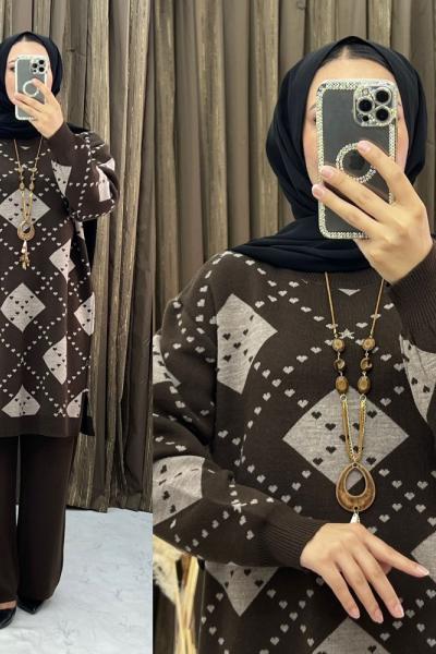 Yıldız Triko Takım Kahverengi