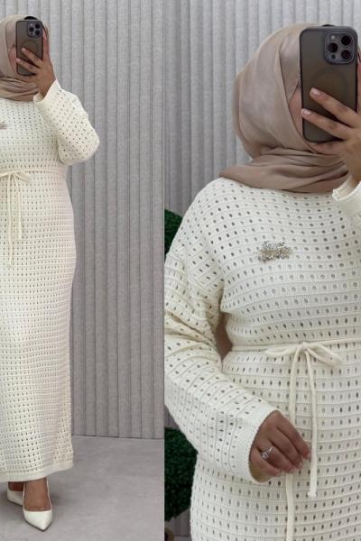 Zerin Elbise Taş Rengi