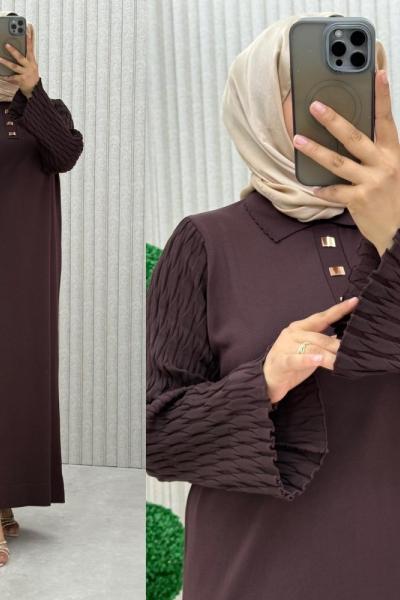 Zeyda Elbise Kahverengi