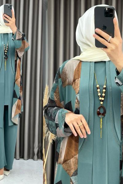 Züleyha 3 lü Takım Mint Yeşili