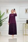 Leopar Etekli Takım Mürdüm