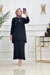 SİMAY ETEKLİ TAKIM-SİYAH Siyah Kahverengi