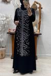 ELVORA TAŞLI ELBİSE  [ gümüş ]