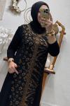 ELVORA TAŞLI ELBİSE  [ gold  ]