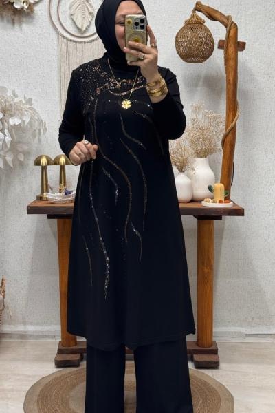 NEVA TAŞLI TAKIM Siyah