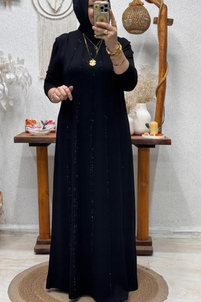 SEZEN TAŞLI ELBİSE Siyah