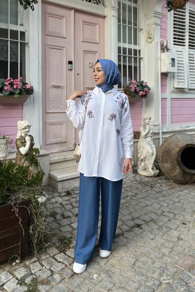 Çiçek Takım Beyaz