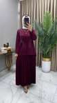 Alya Taşlı Takım Bordo